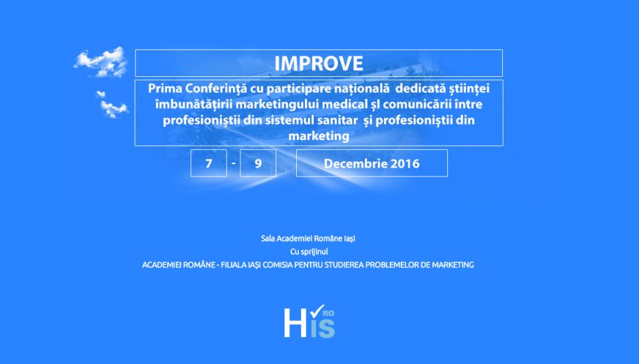Prima conferinta din Romania dedicata stiintei imbunatatirii marketingului sanitar