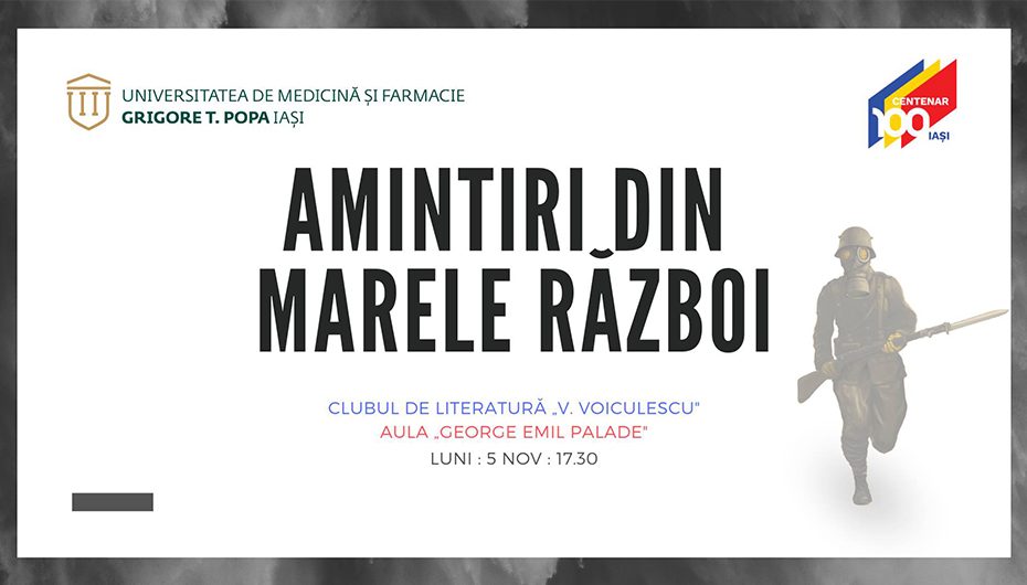 La Clubul de literatură „V. Voiculescu” se deapănă „Amintiri din Marele Război”