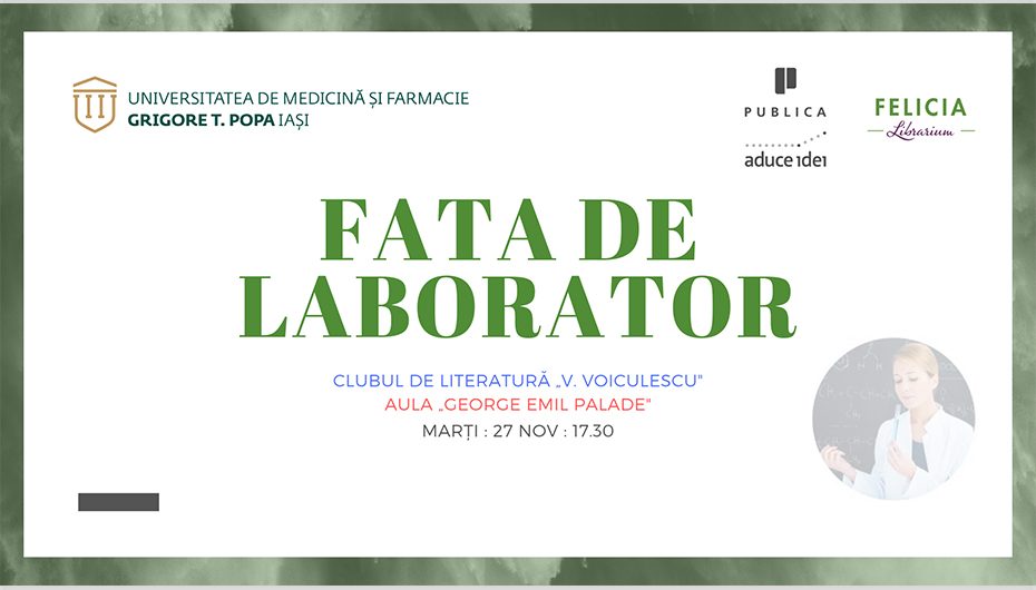 Clubul de literatură „V. Voiculescu”: Lansare-lectură a cărții „Fata de laborator”