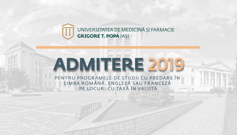Admiterea pentru programele de studii cu predare în limba română, engleză sau franceză pe locuri cu taxă în valută