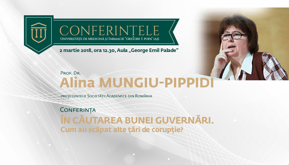 Alina Mungiu-Pippidi conferențiază la UMF Iași