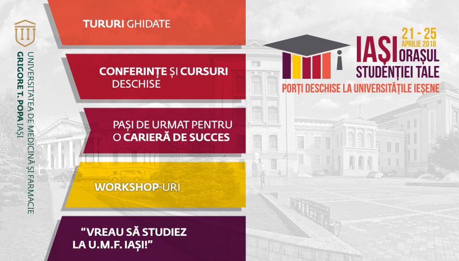 Conferințe și cursuri deschise, work-shop-uri și tururi ghidate la Zilele Porților Deschise la UMF Iași