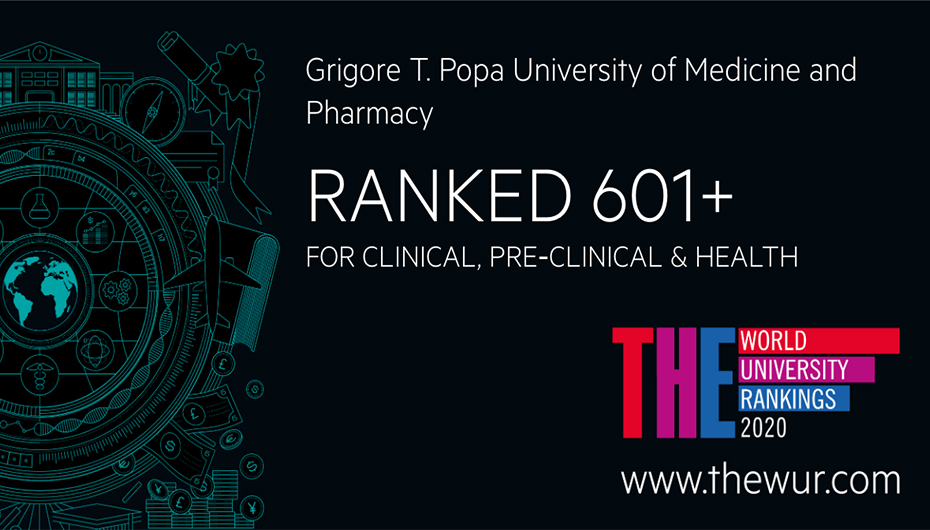 UMF Iași, singura universitate de medicină și farmacie din România prezentă în cel mai prestigios clasament internațional, în categoria: Clinical, Pre-clinical and Health