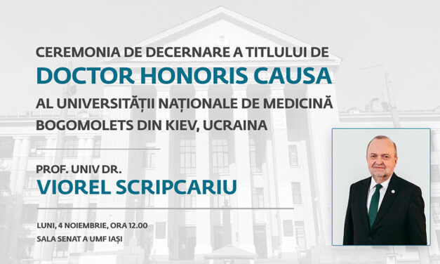 Rectorul UMF Iași, Doctor Honoris Causa al Universității Naționale de Medicină Bogomolets din Kiev