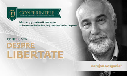 Varujan Vosganian conferențiază la UMF Iași despre libertate